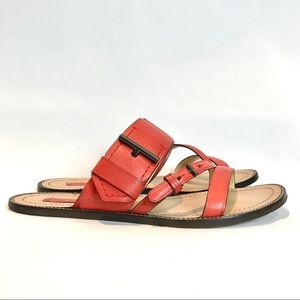 Reed Krakoff red leather flat sandals